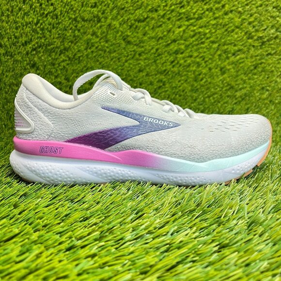 Brooks Shoes - Brooks Ghost 16 Womens Size 7 Gray Blue Purple Walking Running Shoes Sneakers